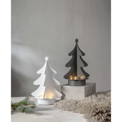 Adventslysestake Juletre hvit 31 cm