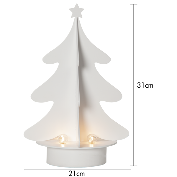 Adventslysestake Juletre hvit 31 cm
