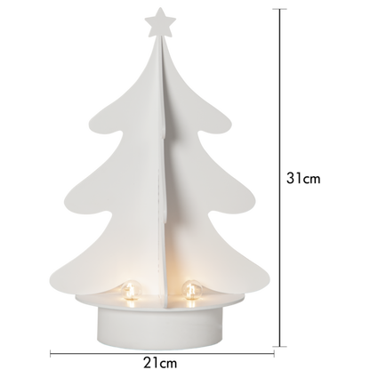 Adventslysestake Juletre hvit 31 cm