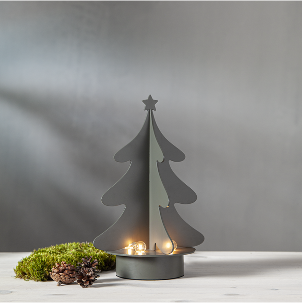 Adventslysestake Juletre grågrønn 31 cm