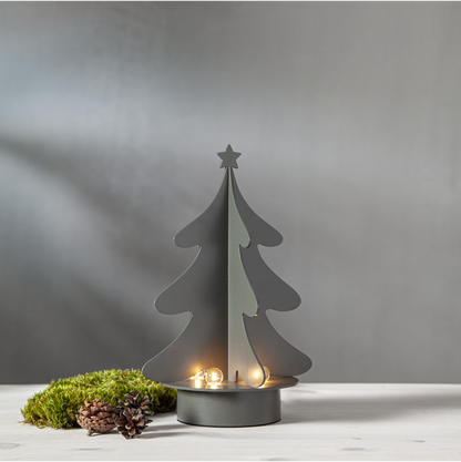Adventslysestake Juletre grågrønn 31 cm
