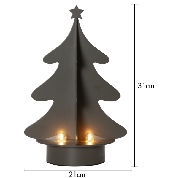 Adventslysestake Juletre grågrønn 31 cm