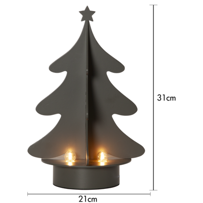 Adventslysestake Juletre grågrønn 31 cm
