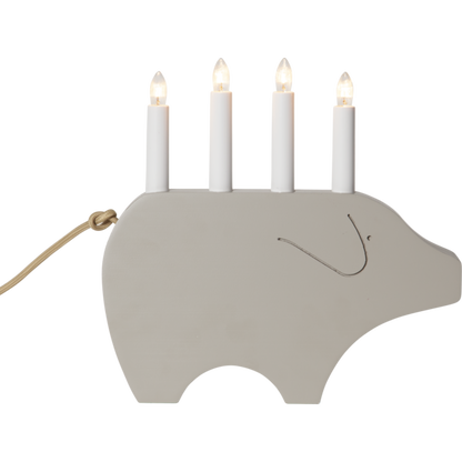 Adventslysestake Julegris 28,5 cm Beige