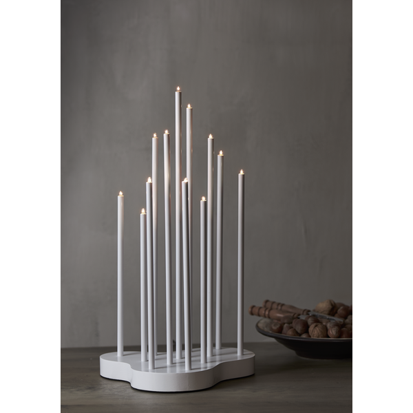 Adventslysestake Buzz 43 cm hvit