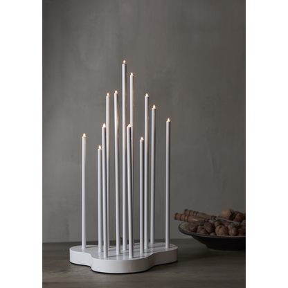 Adventslysestake Buzz 43 cm hvit
