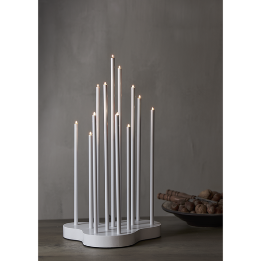 Adventslysestake Buzz 43 cm hvit