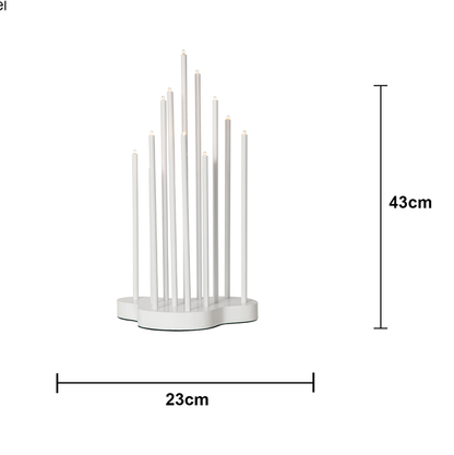 Adventslysestake Buzz 43 cm hvit