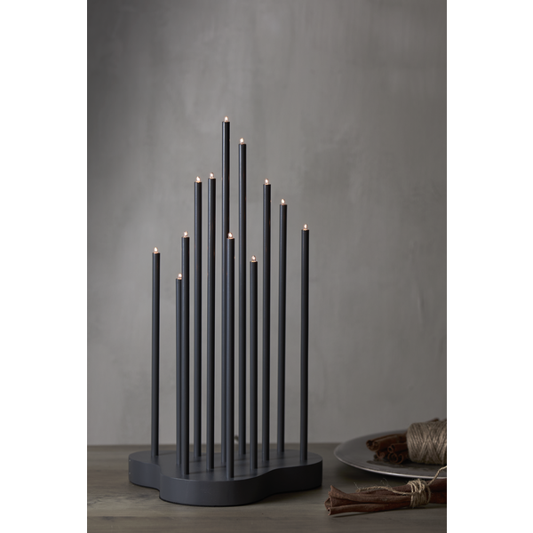 Adventslysestake Buzz 43 cm grå