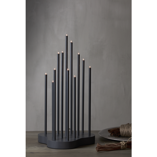 Adventslysestake Buzz 43 cm grå