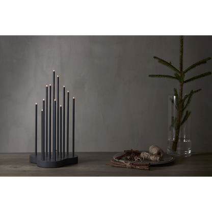 Adventslysestake Buzz 43 cm grå