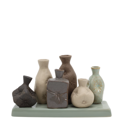 Dekorativ Vase på fat H11/L19/B7 cm