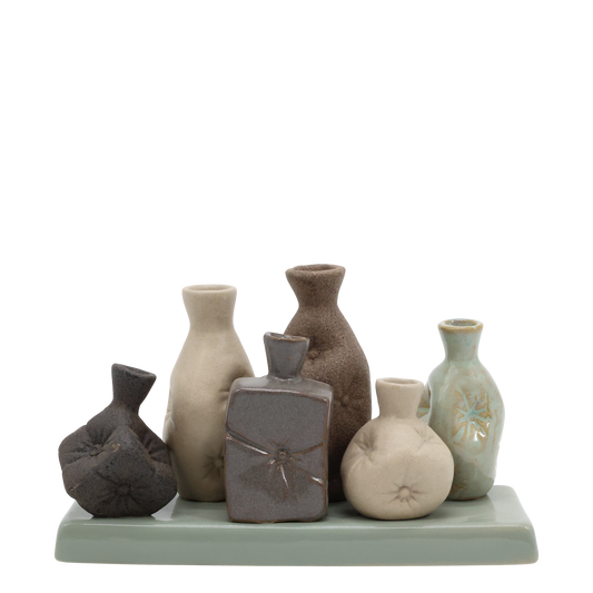 Dekorativ Vase på fat H11/L19/B7 cm