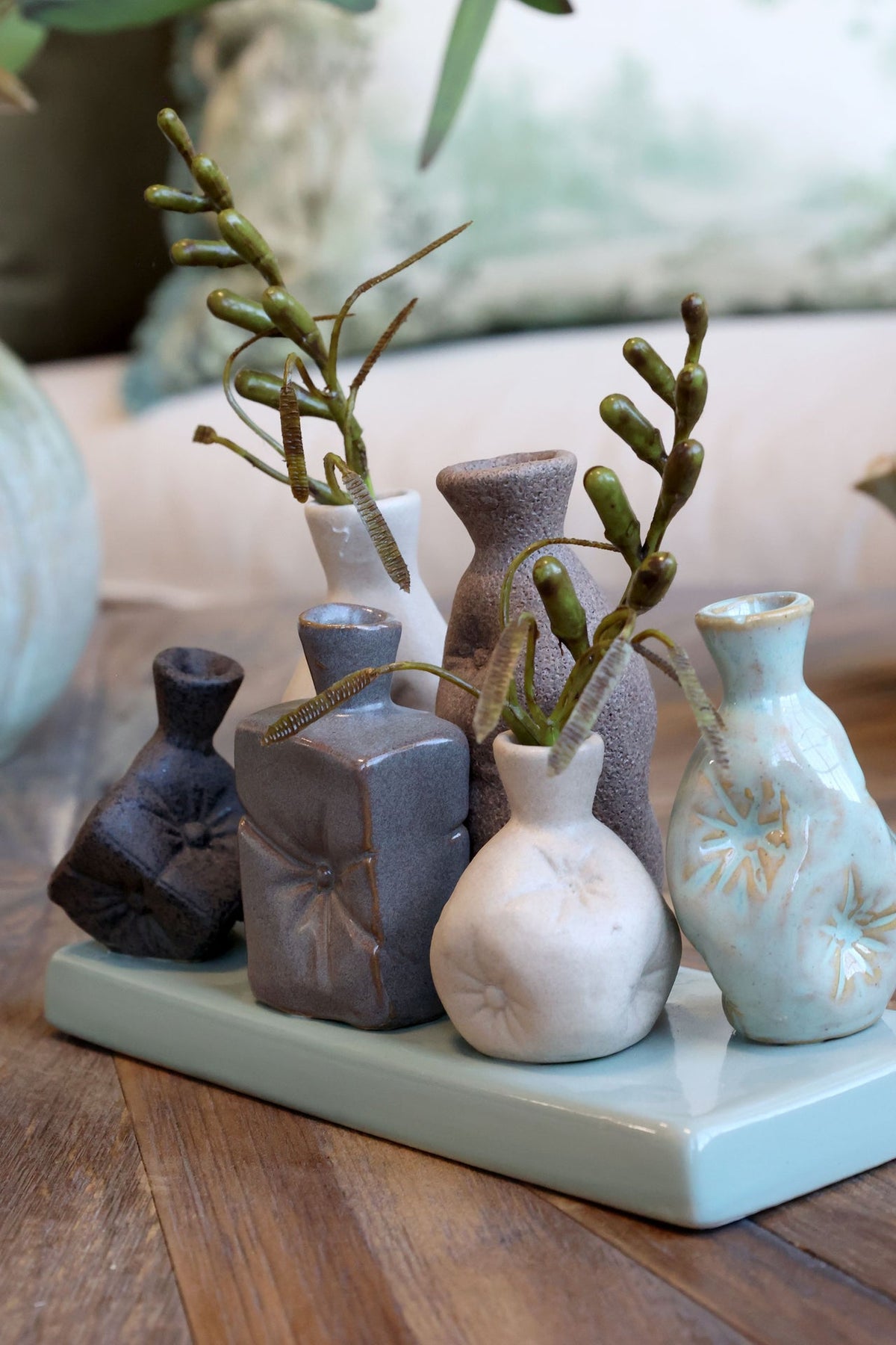 Dekorativ Vase på fat H11/L19/B7 cm