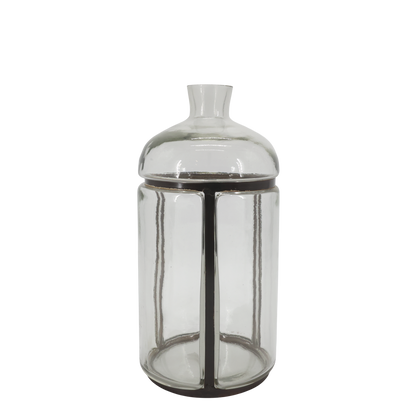Dekorativ Vase Gammel fransk flaske med jernpynt H38/Ø18 cm klar På lager Juli 2026