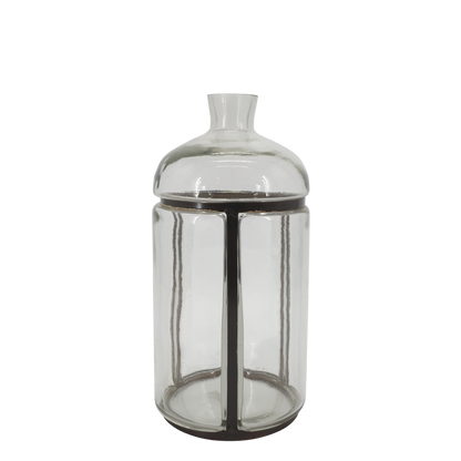 Dekorativ Vase Gammel fransk flaske med jernpynt H38/Ø18 cm klar På lager Juli 2026