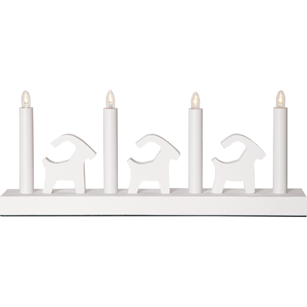 Adventslysestake Bruse 43x7x17,5 cm hvit