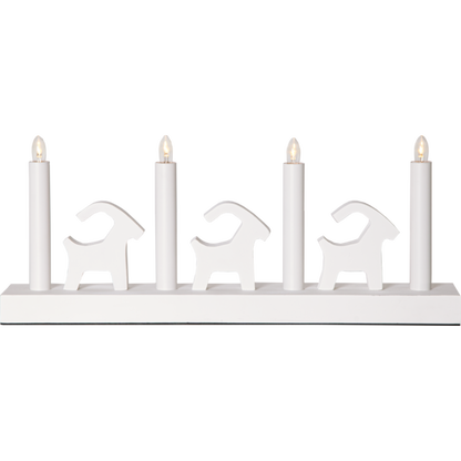 Adventslysestake Bruse 43x7x17,5 cm hvit