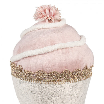 Dekor figurkake Ø 11x16 cm Rosa Tekstil