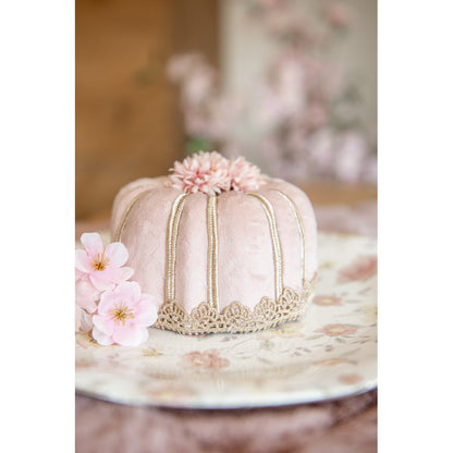 Dekor figurkake Ø 12x7 cm Rosa Tekstil