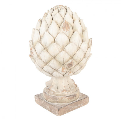Dekorasjon ornament kjegle 41 cm beige keramikk