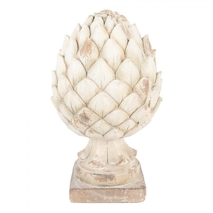 Dekorasjon ornament kjegle 41 cm beige keramikk