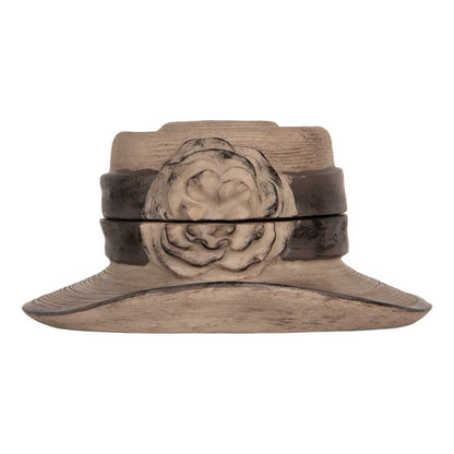 Dekorasjon Smykkeske Hatt Ø 22x11 cm Brun