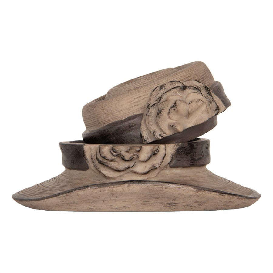 Dekorasjon Smykkeske Hatt Ø 22x11 cm Brun
