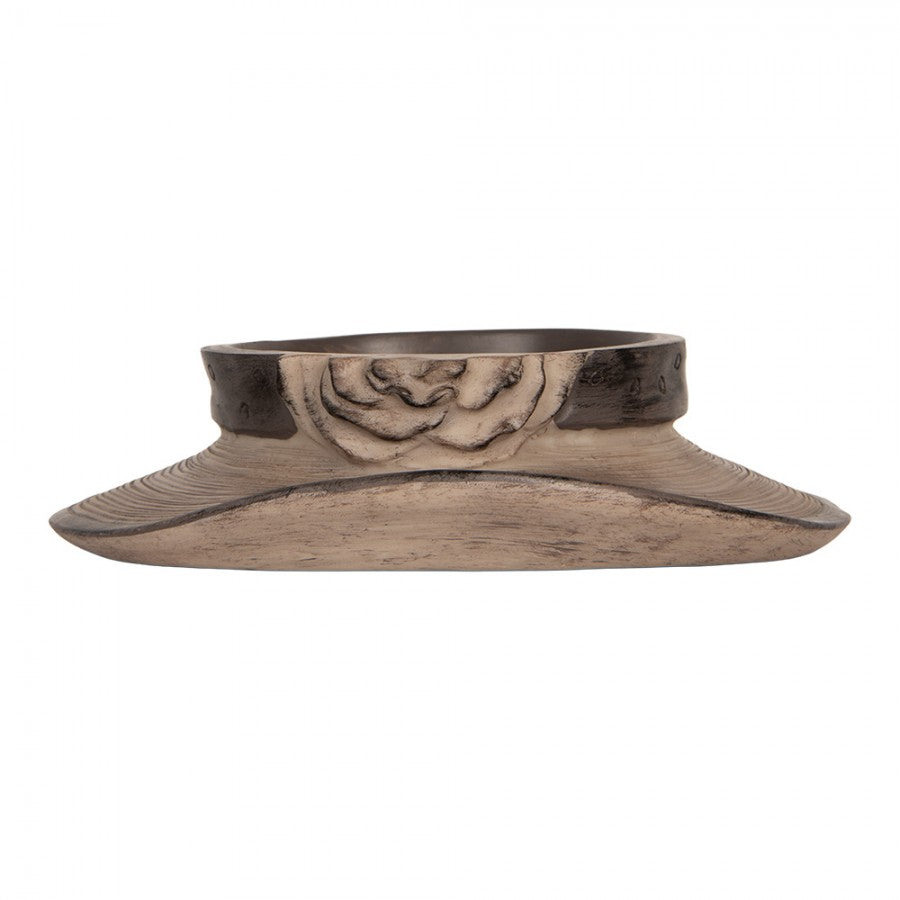 Dekorasjon Smykkeske Hatt Ø 22x11 cm Brun