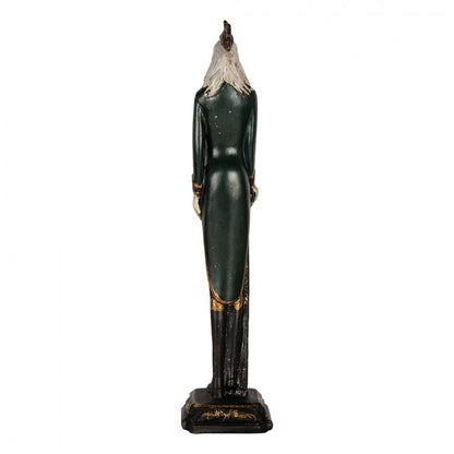 Dekorasjon figur hane 7x7x31 cm Grønn