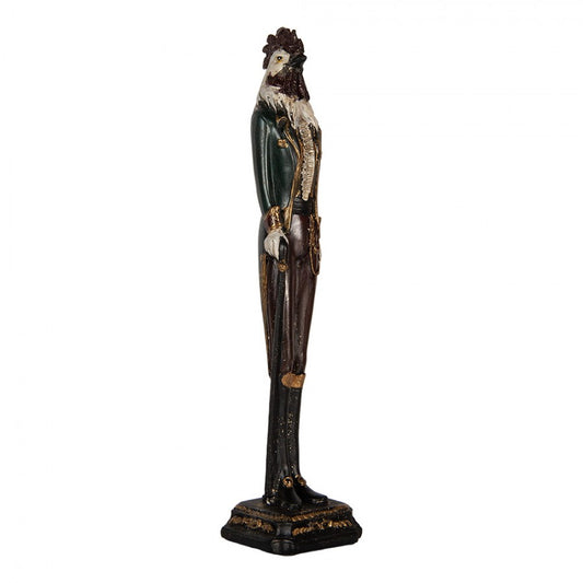 Dekorasjon figur hane 7x7x31 cm Grønn