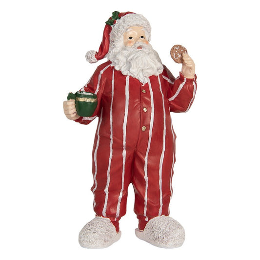 Innendørs julepynt Julenisse med pyjamas 31 cm