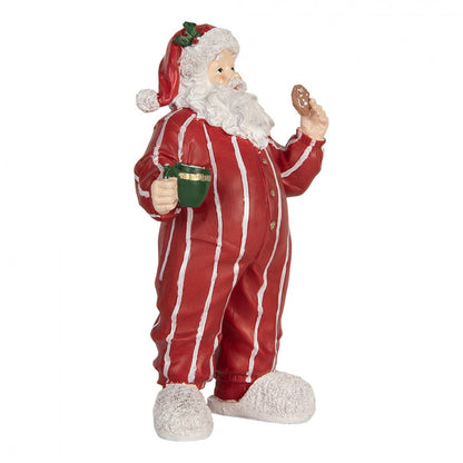 Innendørs julepynt Julenisse med pyjamas 31 cm