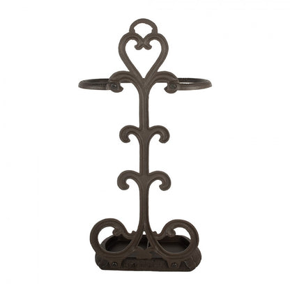 Paraplystativ 29x15x56 cm Brun Metall Hjerte