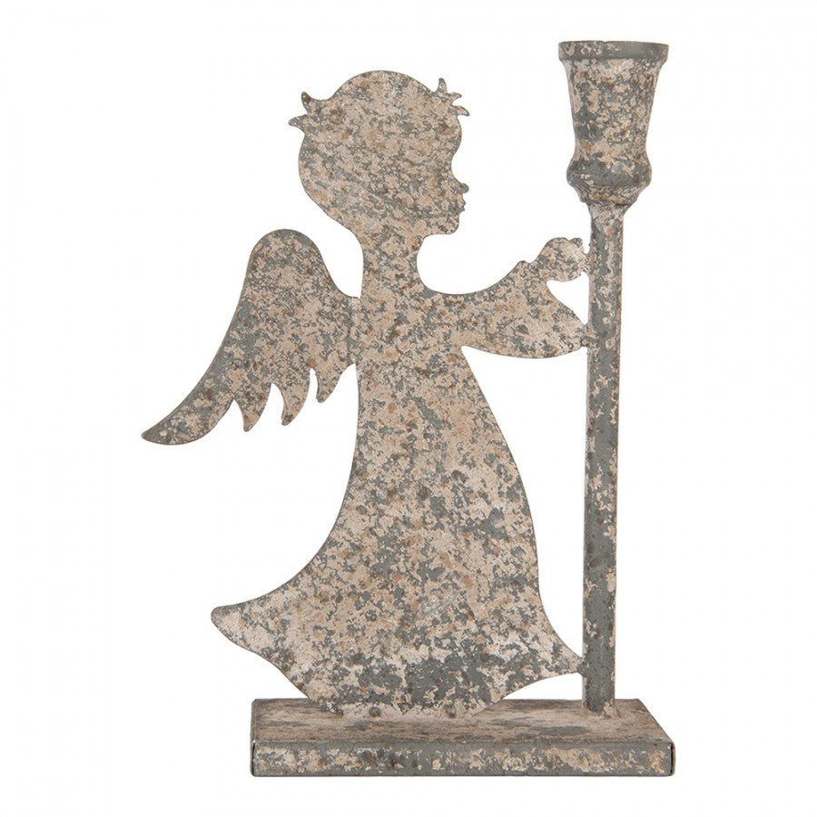 Lysestake Engel metall 22x8x28 cm