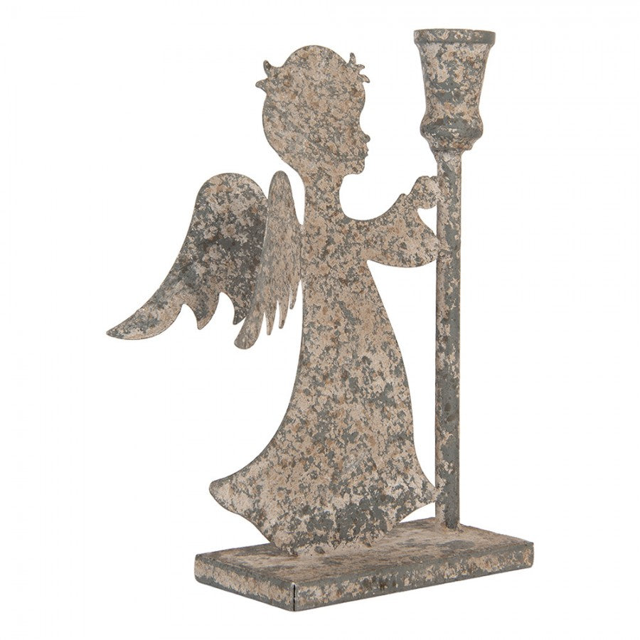 Lysestake Engel metall 22x8x28 cm