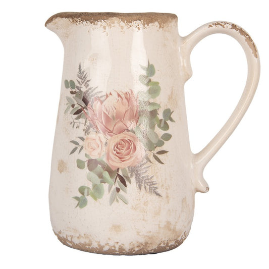 Dekorativ kanne Vintage 21x15x23 cm Beige Keramikk