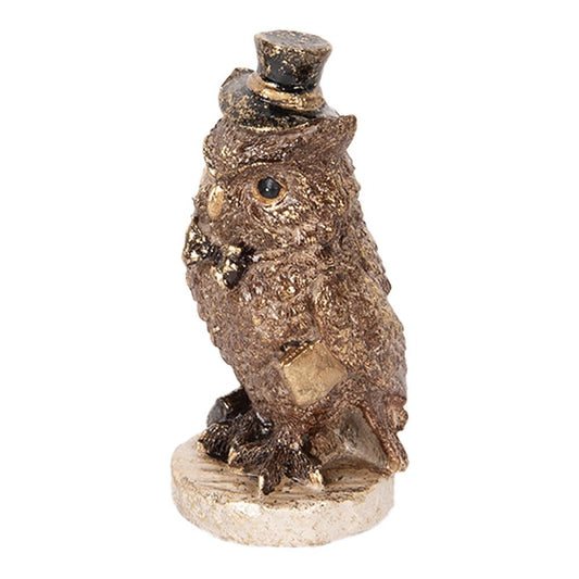 Dekorfigur Ugle 14 cm Brun