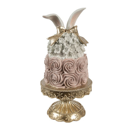 Dekor figurkake 35 cm Hvit Rosa
