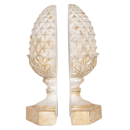 Bokstøtter Sett med 2 stk 16x14x29 cm Beige Gull