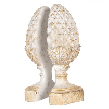 Bokstøtter Sett med 2 stk 16x14x29 cm Beige Gull