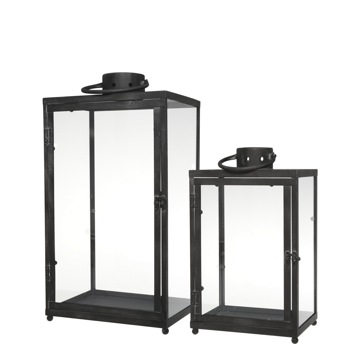 Lyslykt 2-pack H55cm / H40,5cm Antikk kull