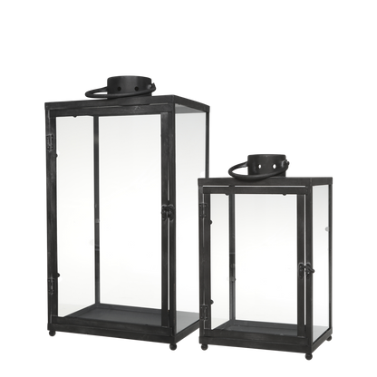 Lyslykt 2-pack H55cm / H40,5cm Antikk kull