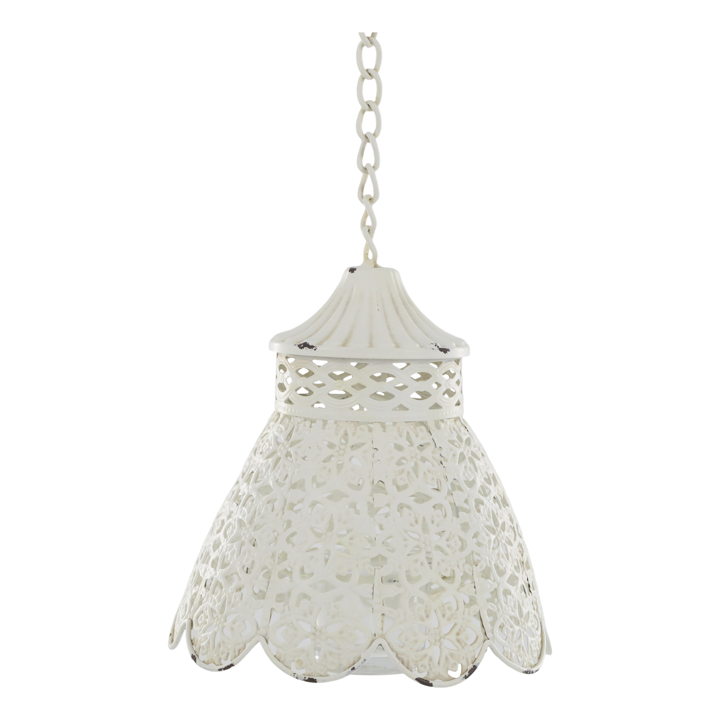 Lyslykt hengende med skjerm H19/Ø15,5 cm antikk krem