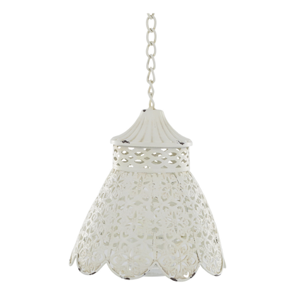 Lyslykt hengende med skjerm H19/Ø15,5 cm antikk krem