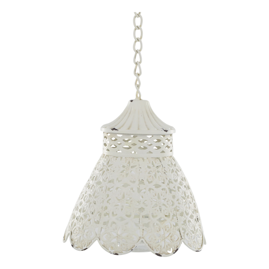 Lyslykt hengende med skjerm H19/Ø15,5 cm antikk krem