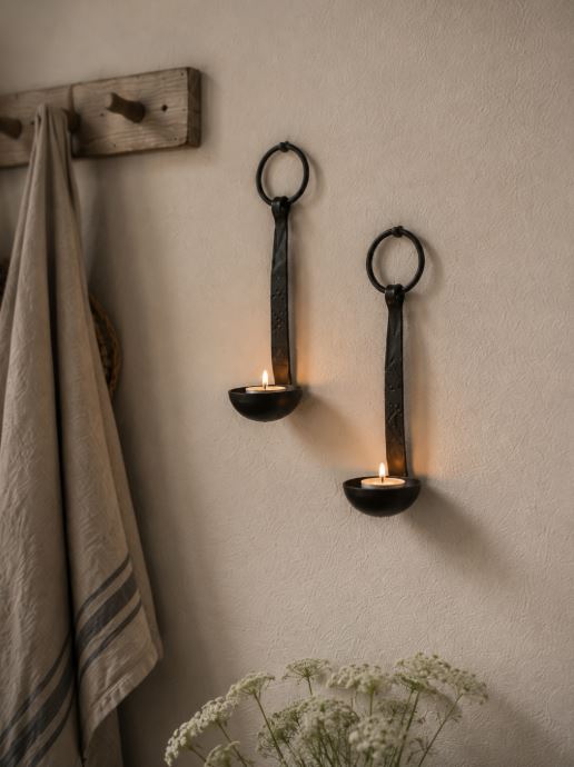 Lysestake Vegglysholder 2-pakning H24/Ø8 cm