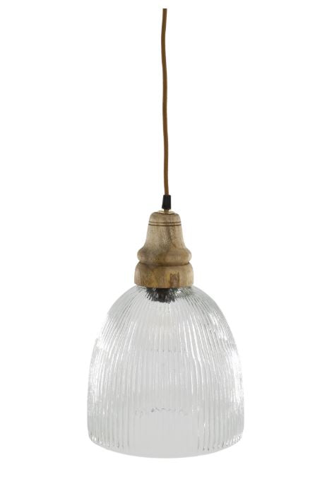 Taklampe med treoverflate H33/Ø23 cm