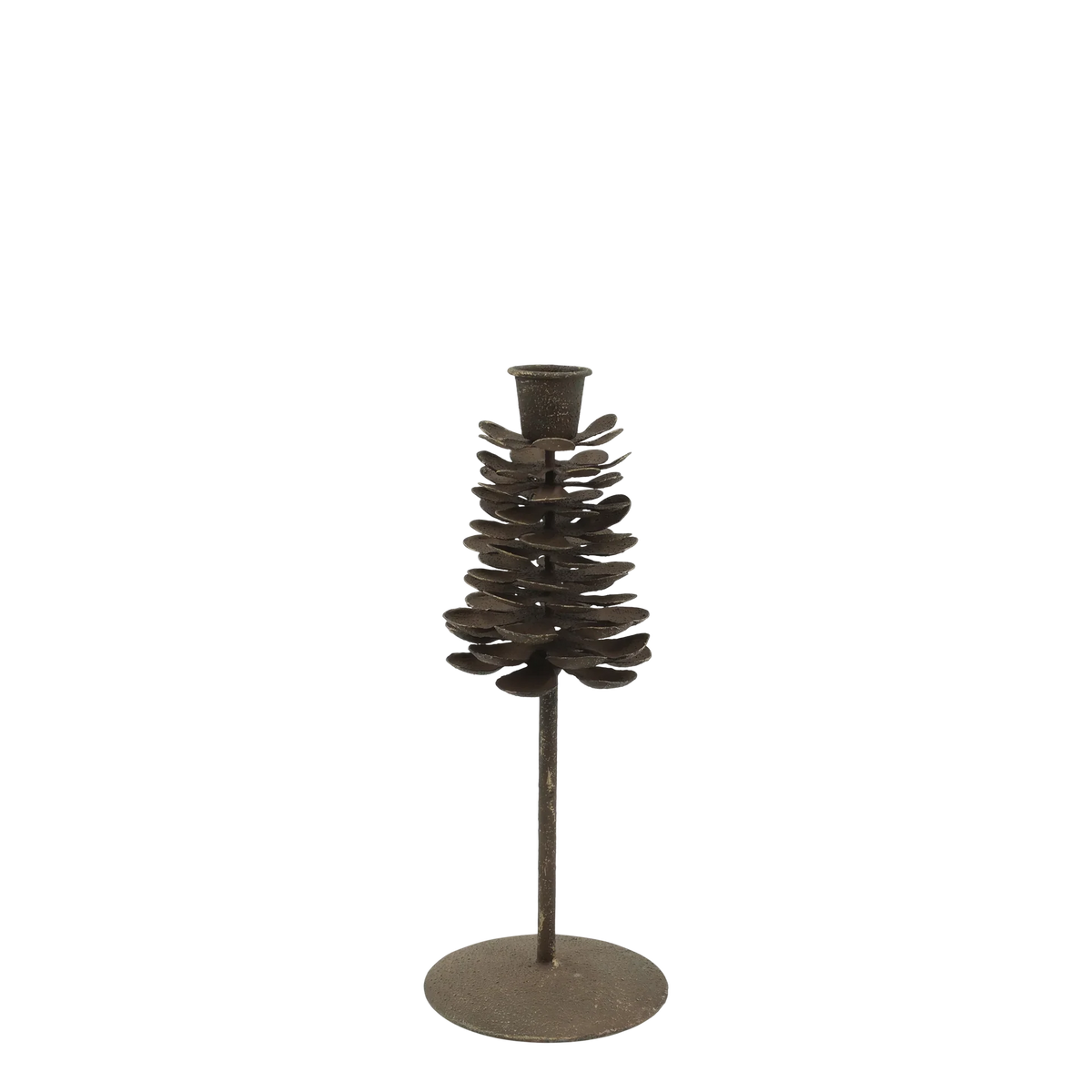Julelysestake Kjegle H23/Ø10 cm antikk mokka