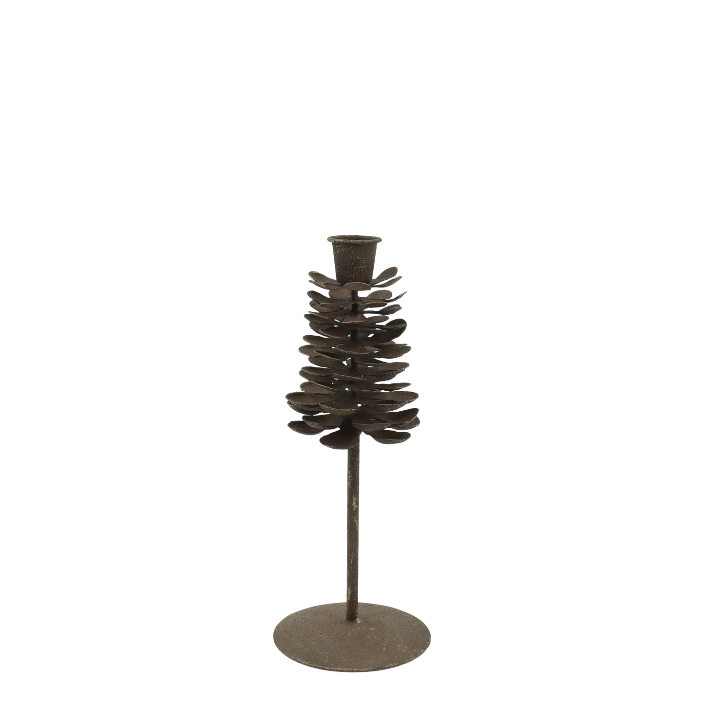 Julelysestake Kjegle H23/Ø10 cm antikk mokka
